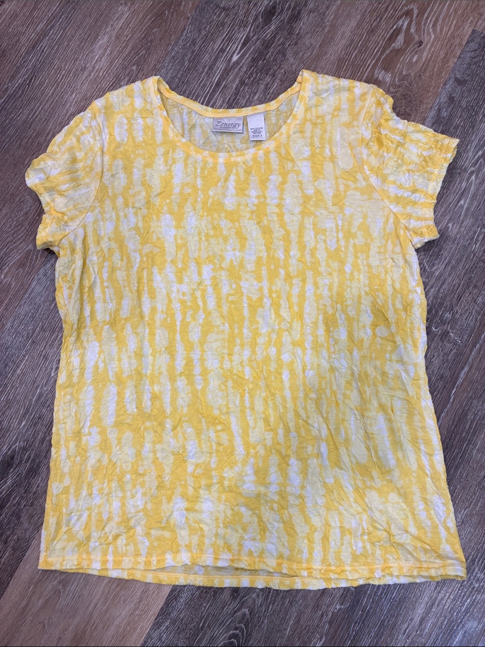 Zenergy Yellow Tie-Dye Short Sleeve Tee